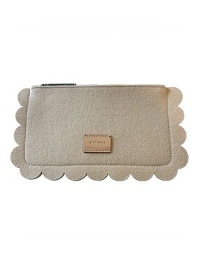 Graf Lantz - Deco Edge merino wool pouch, clutch, wristlet, handbag. Cream. NWOT